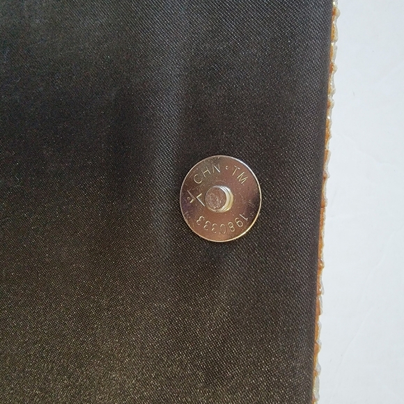 VTG WHITTAL & SHON Evening Clutch Purse Silver Metallic Beaded Bow Chain Strap - Picture 7 of 11